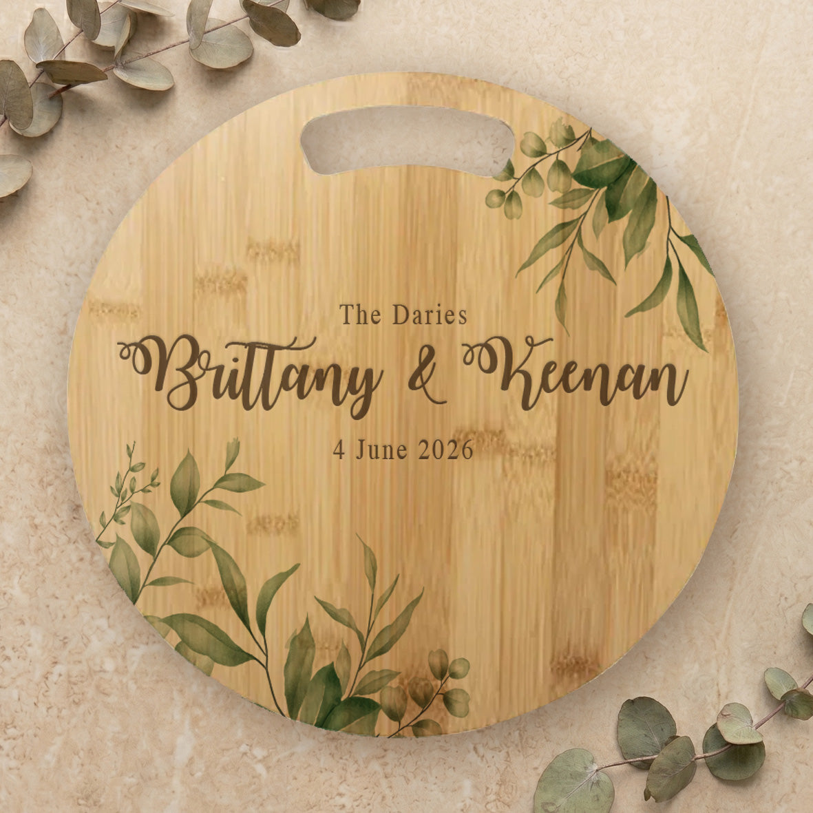 Personalised Wedding Cutting Board with Gift Box Set