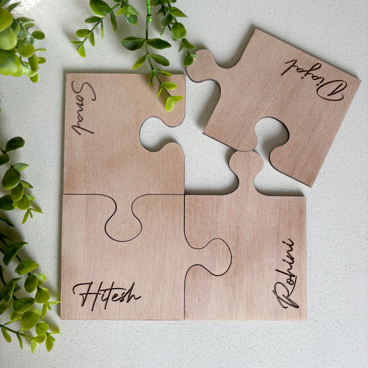 Personalized Wooden Puzzle Coasters