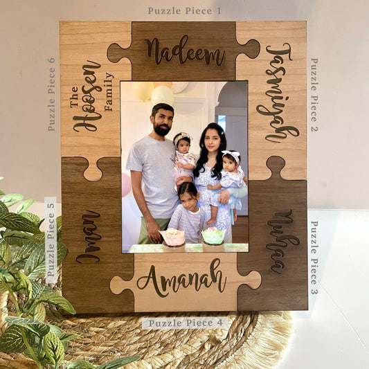 Personalised puzzle frame engraved