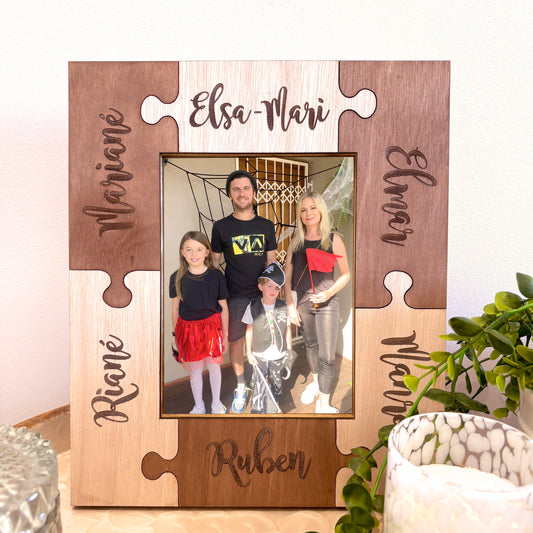 Personalised puzzle frame engraved