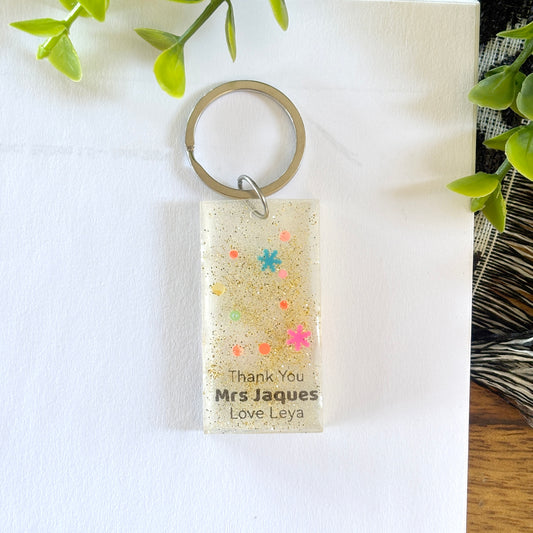 Personalized Glitter and Colour Pop Message Keyring