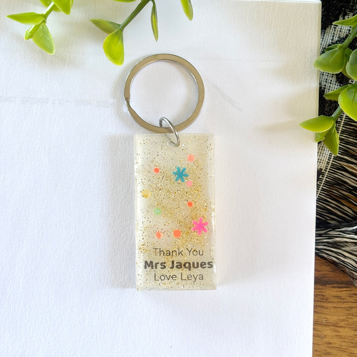 Personalized resin keyrings in any letter or number – Hello Cool Designs
