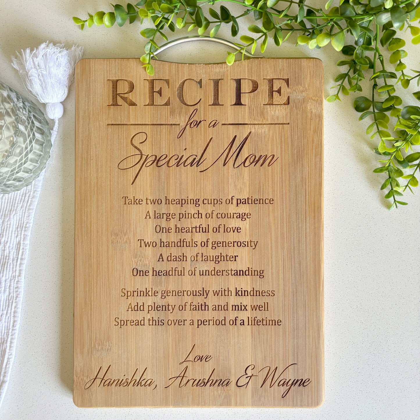 Recipe Personalised engraved cutting board