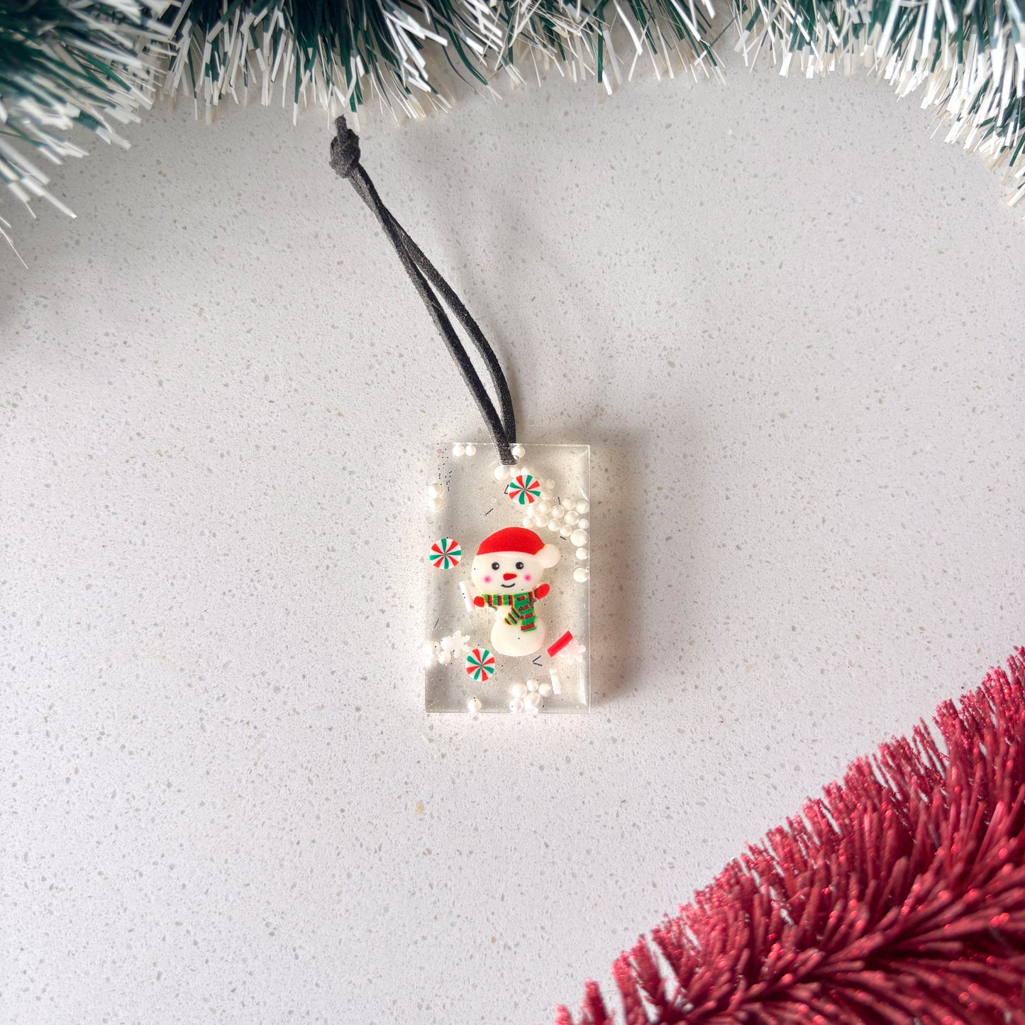 Elegant Festive Snowman Hanging Keepsake