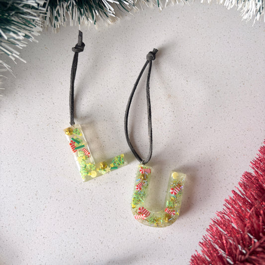 Luxury Personalised Resin Letter Christmas tag