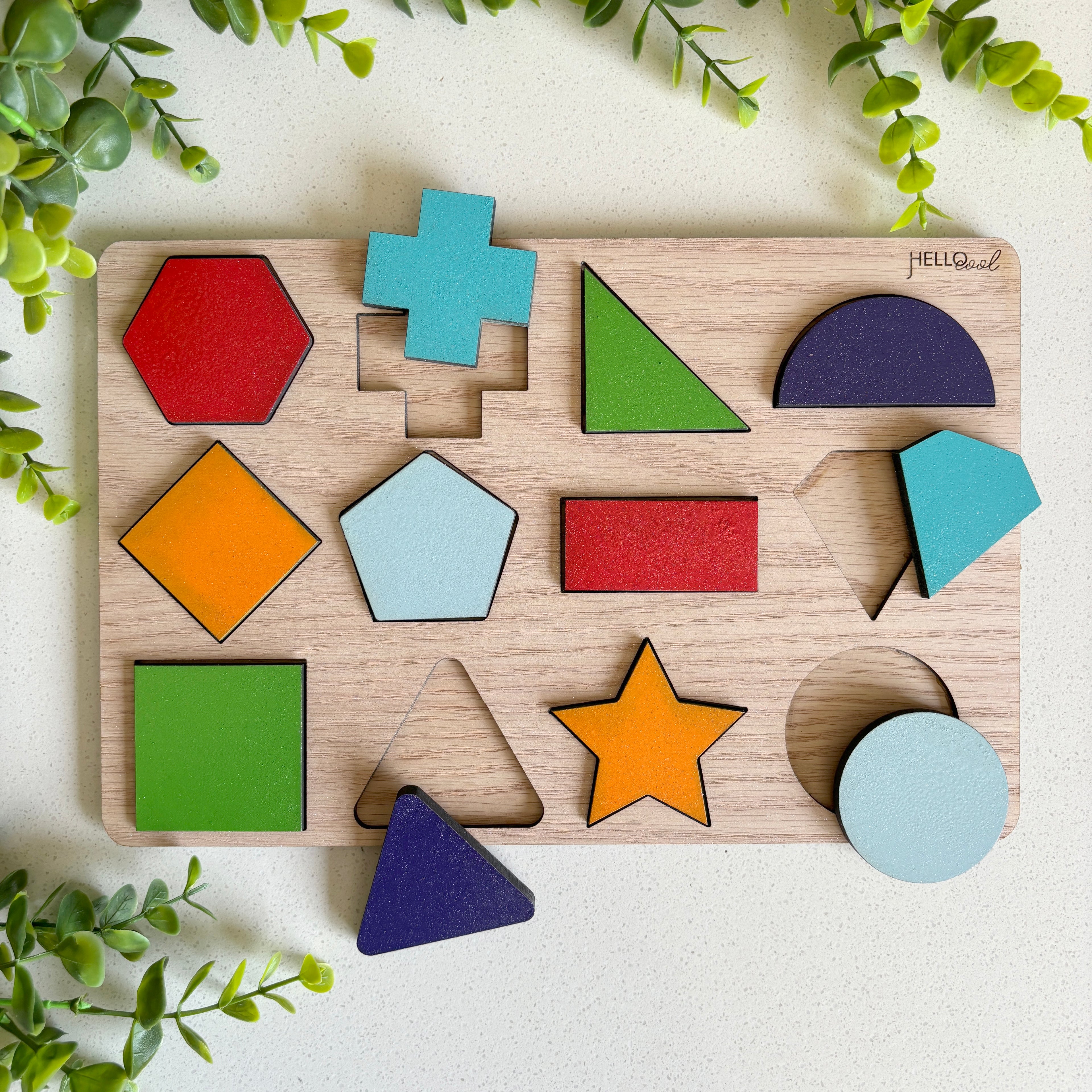 Personalized Shape Themed Wooden Puzzle