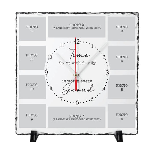 Personalised Photo Slate Stone Clock