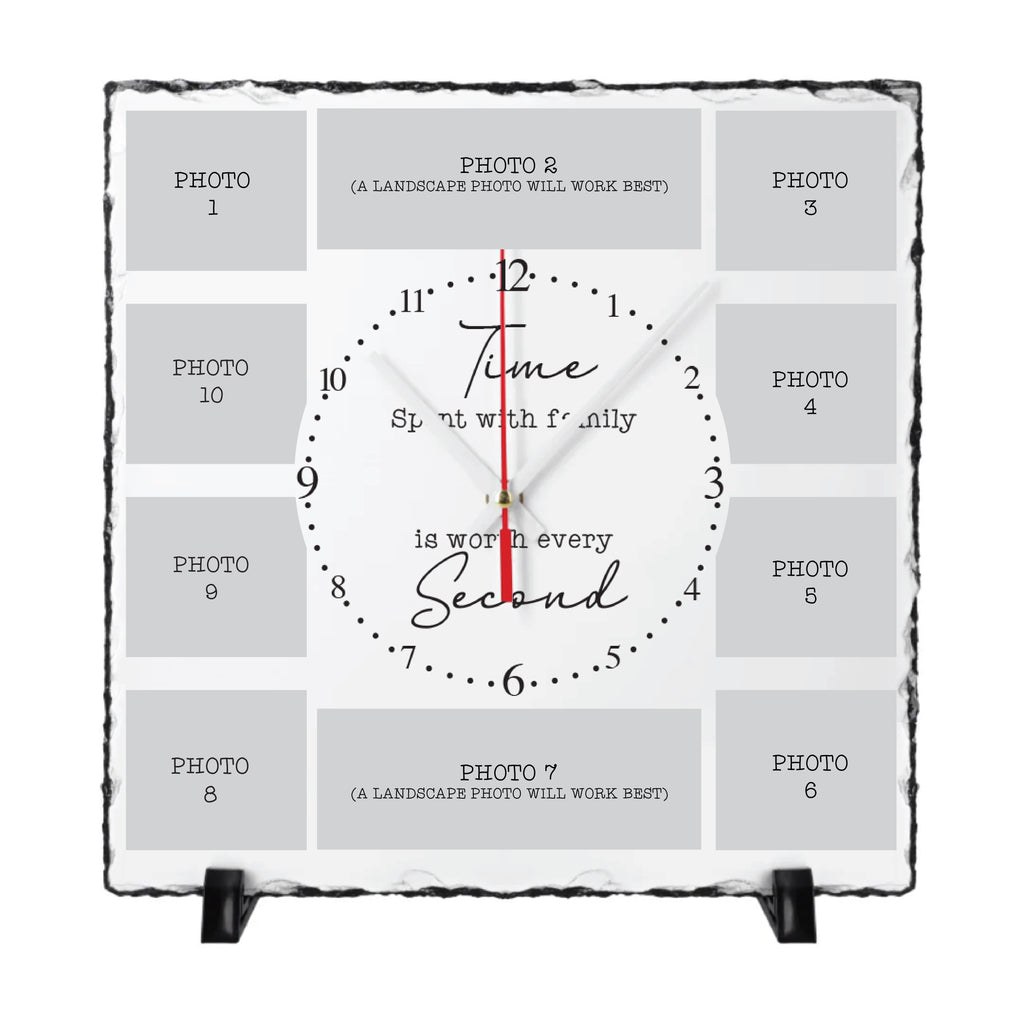 Personalised Photo Slate Stone Clock