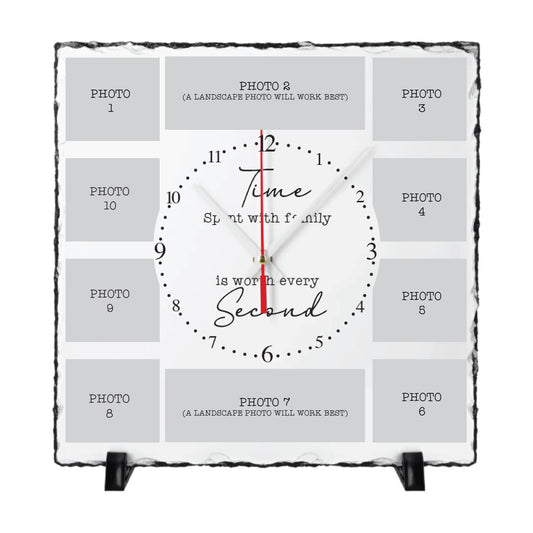 Personalised Photo Slate Stone Clock