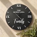 Personalised family surname wooden clock