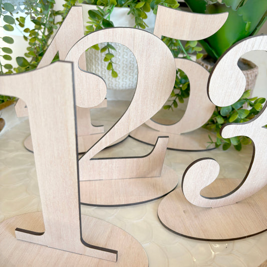 Wooden Number Table Numbers