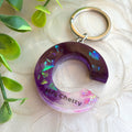 Personalized Teacher Resin Keyring – Custom Initial with Name & Sparkles