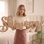 Personalized Wooden Name - Natural wood. 3 sizes: 40cm, 60cm and 70cm long