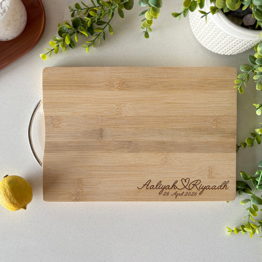 Engraved Cutting Board Personalized With Any 2 names; Personalized Wedding gifts