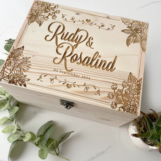 Personalised engraved Keepsake Box for a wedding gift