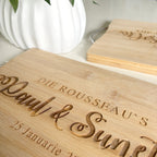 Engraved Personalised Cutting Board; Wedding Gifts
