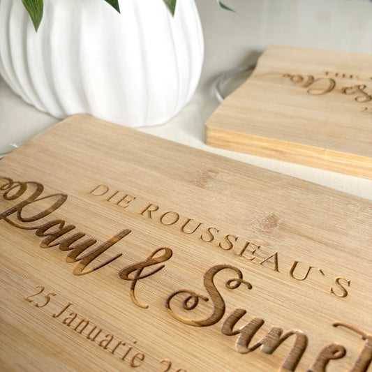 Engraved Personalised Cutting Board; Wedding Gifts