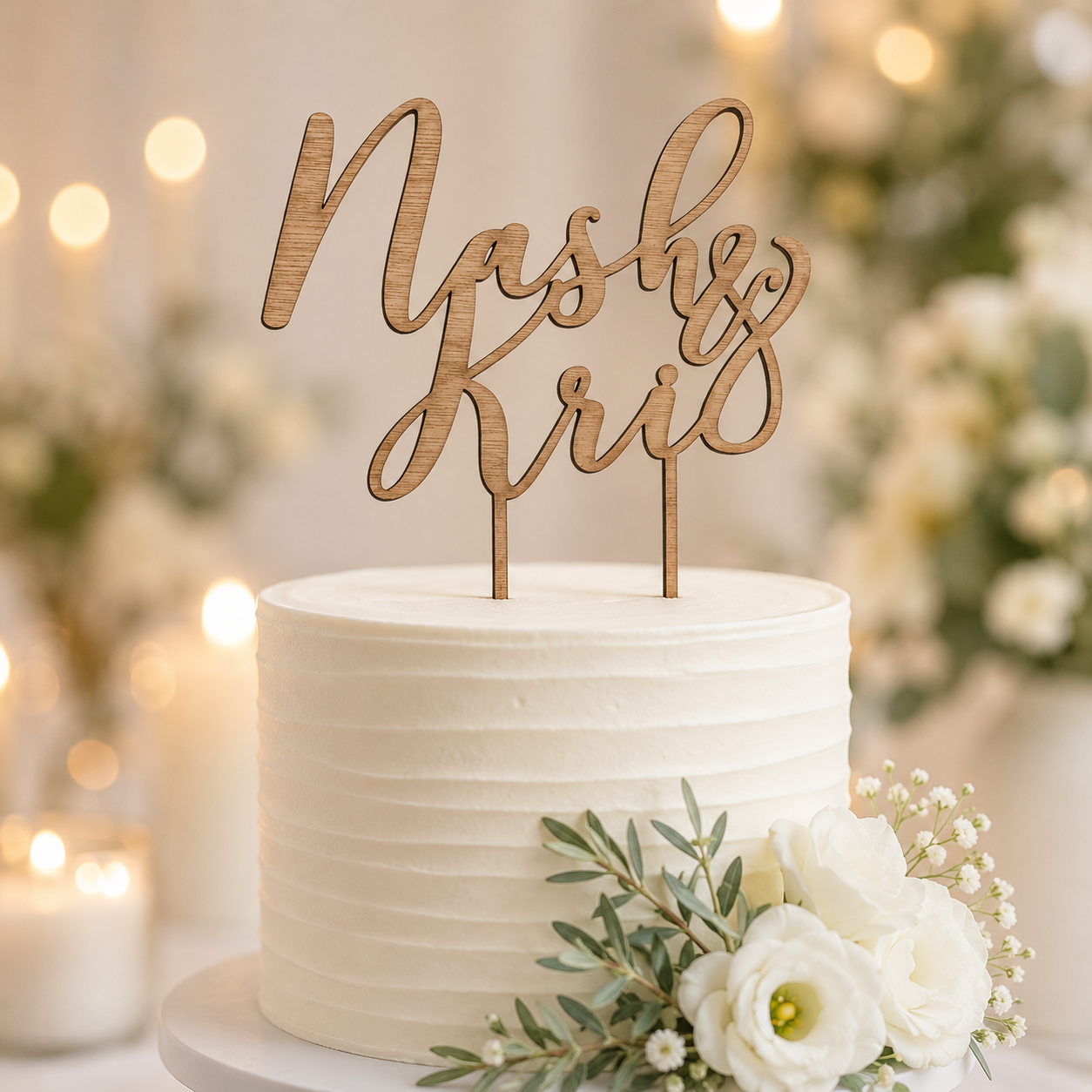 Personalised Wooden Wedding Cake Topper