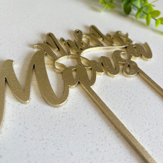 Mr & Mrs Personalized Wedding Cake Topper