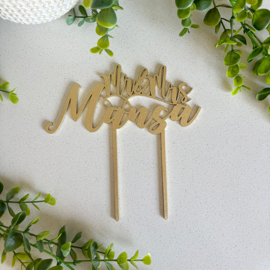 Mr & Mrs Personalized Wedding Cake Topper