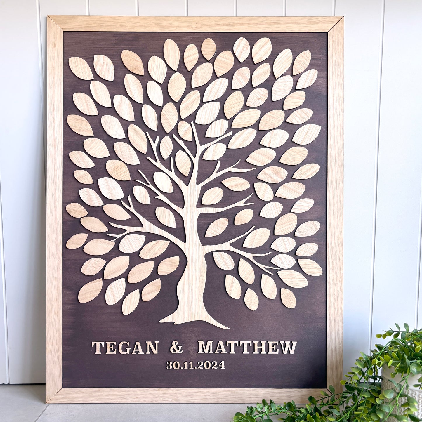 Personalized Wooden Wedding Guest Tree Frame