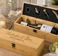 Personalized Luxury Bamboo Wine Box Gift Set