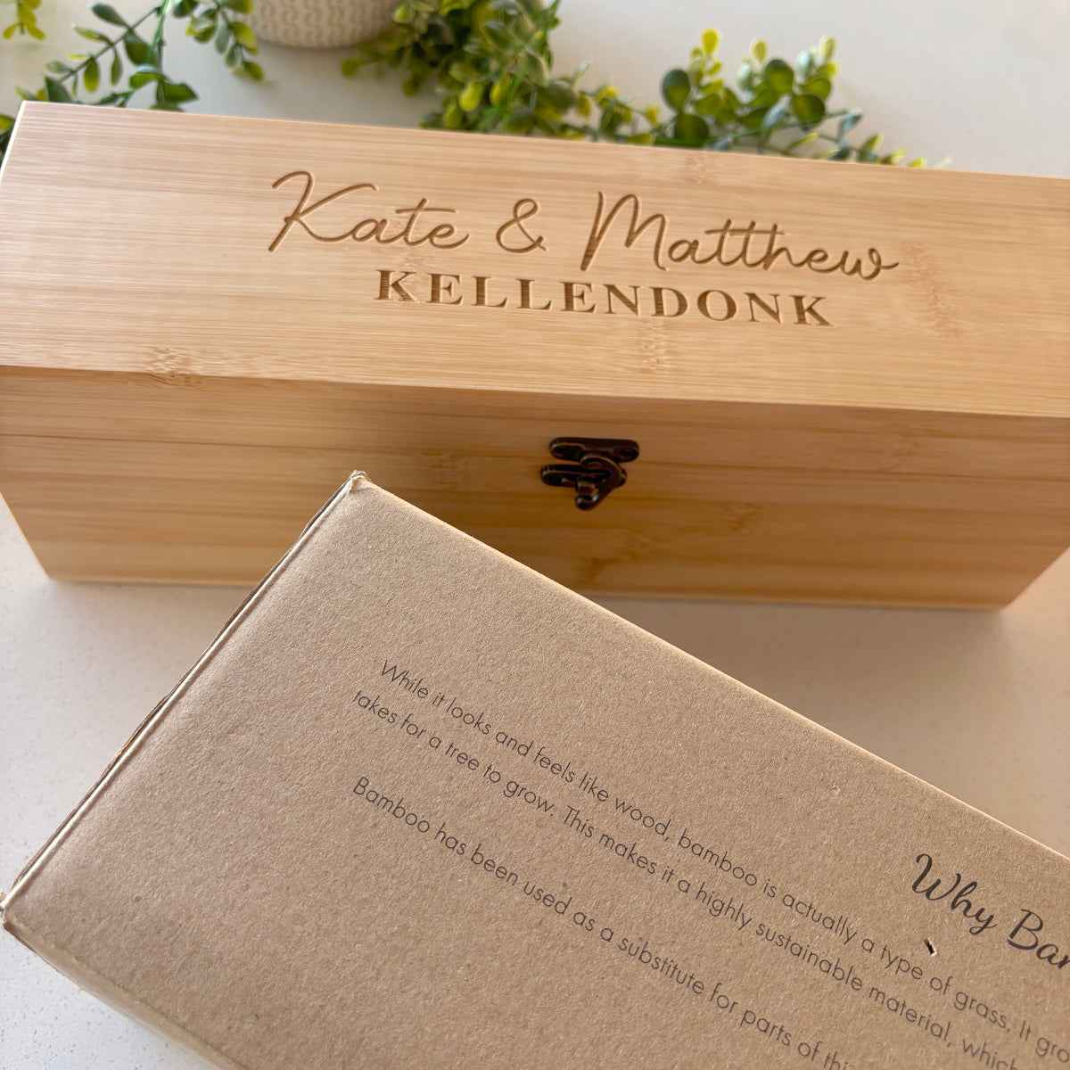 Personalized Luxury Bamboo Wine Box Gift Set