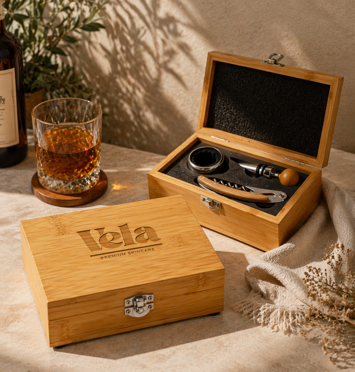 Engraved Wine Accessories Gift Set; Corporate Gifts for Companies