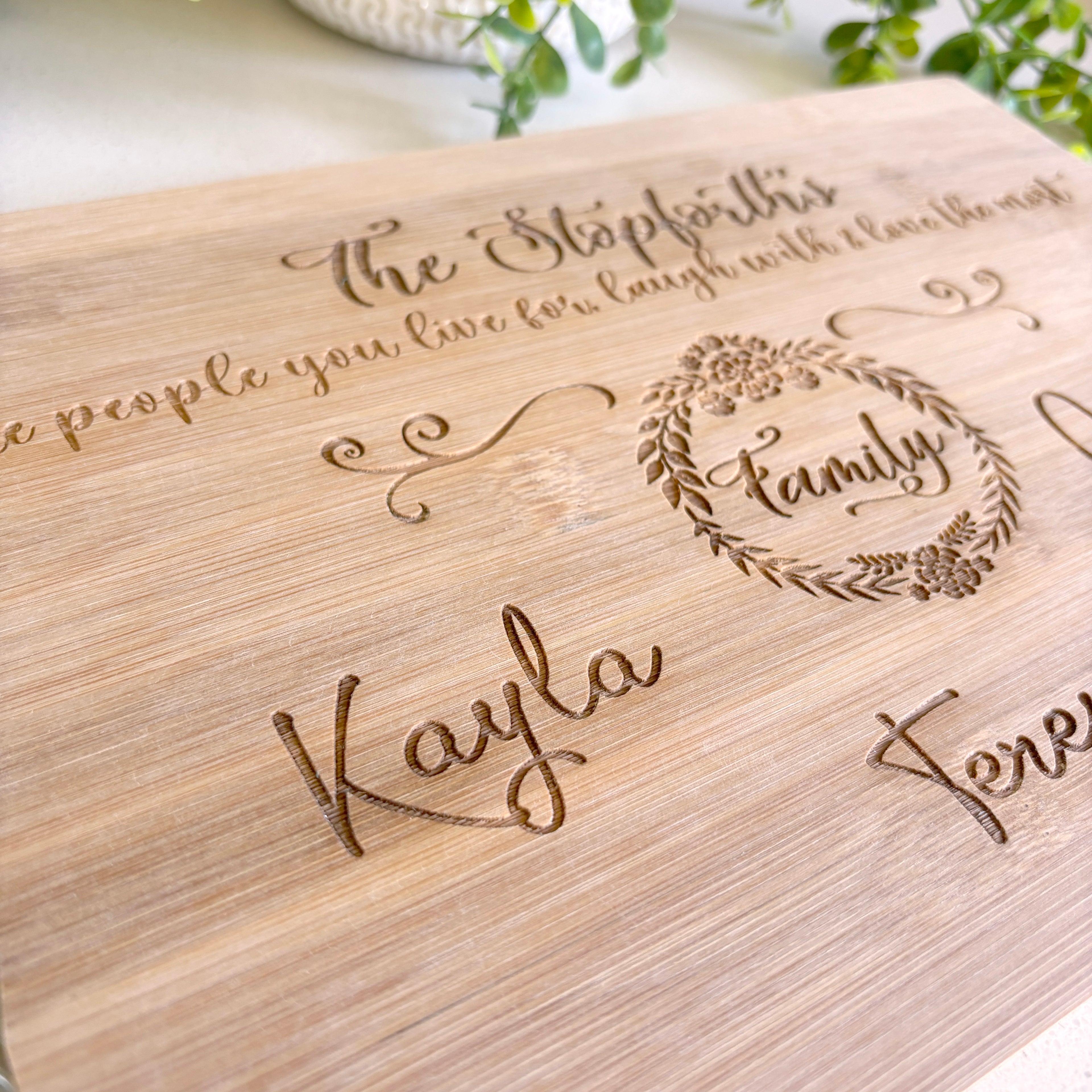 Family Personalized Engraved Cutting Board
