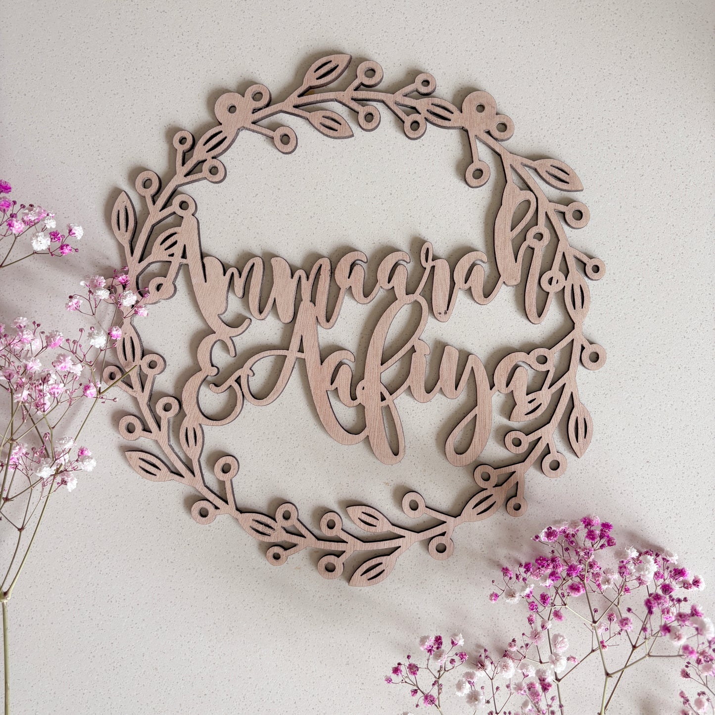 Personalzed Wooden Name Wreath