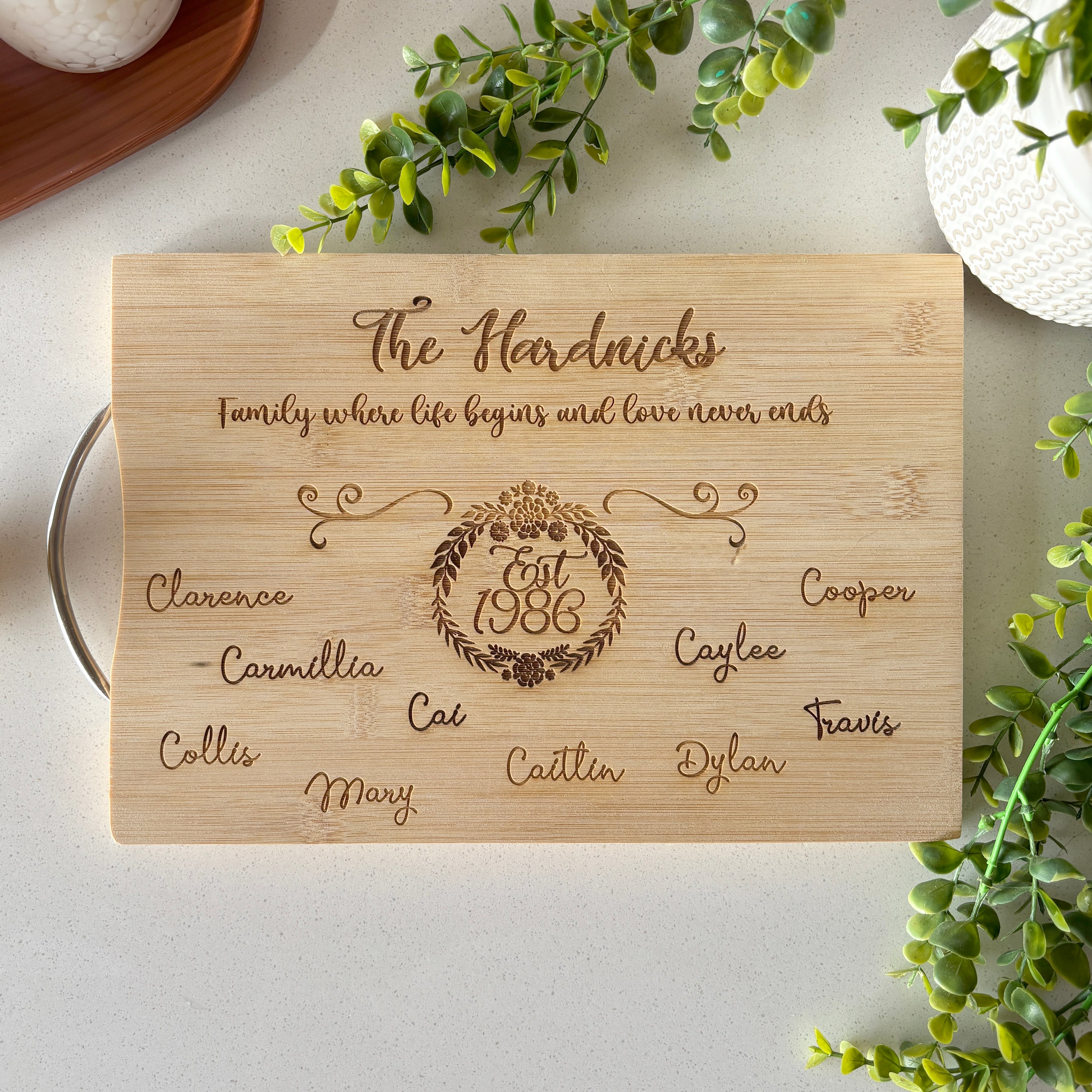 Family Personalized Engraved Cutting Board
