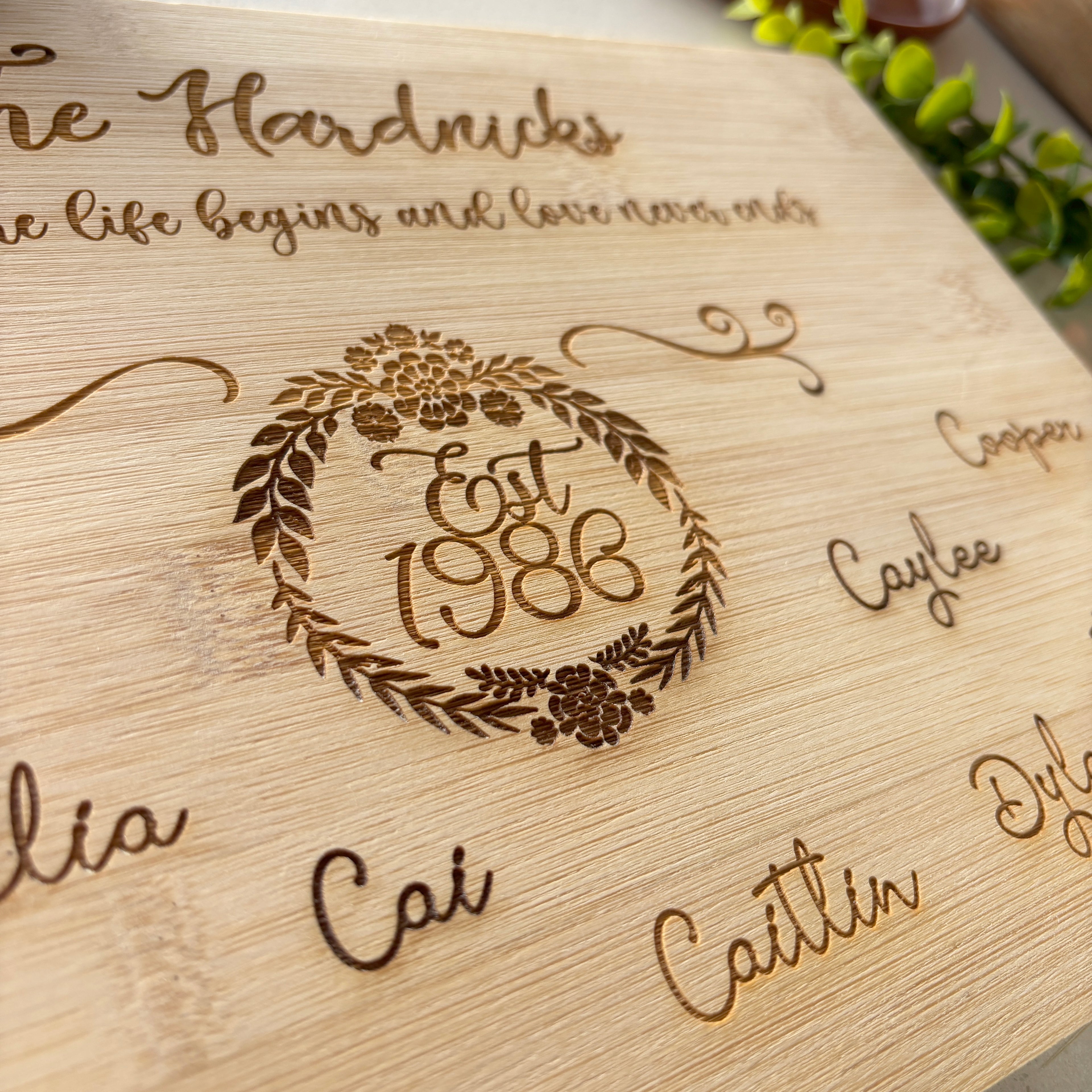 Family Personalized Engraved Cutting Board