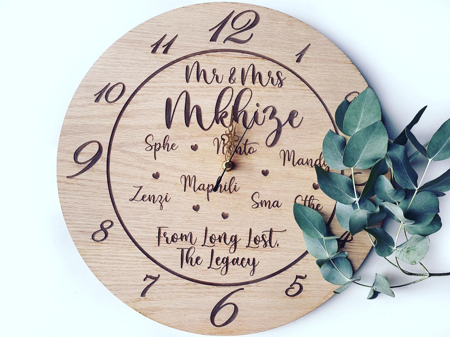 Gravering Engraved personalised Wedding Clock – Hello Cool Designs
