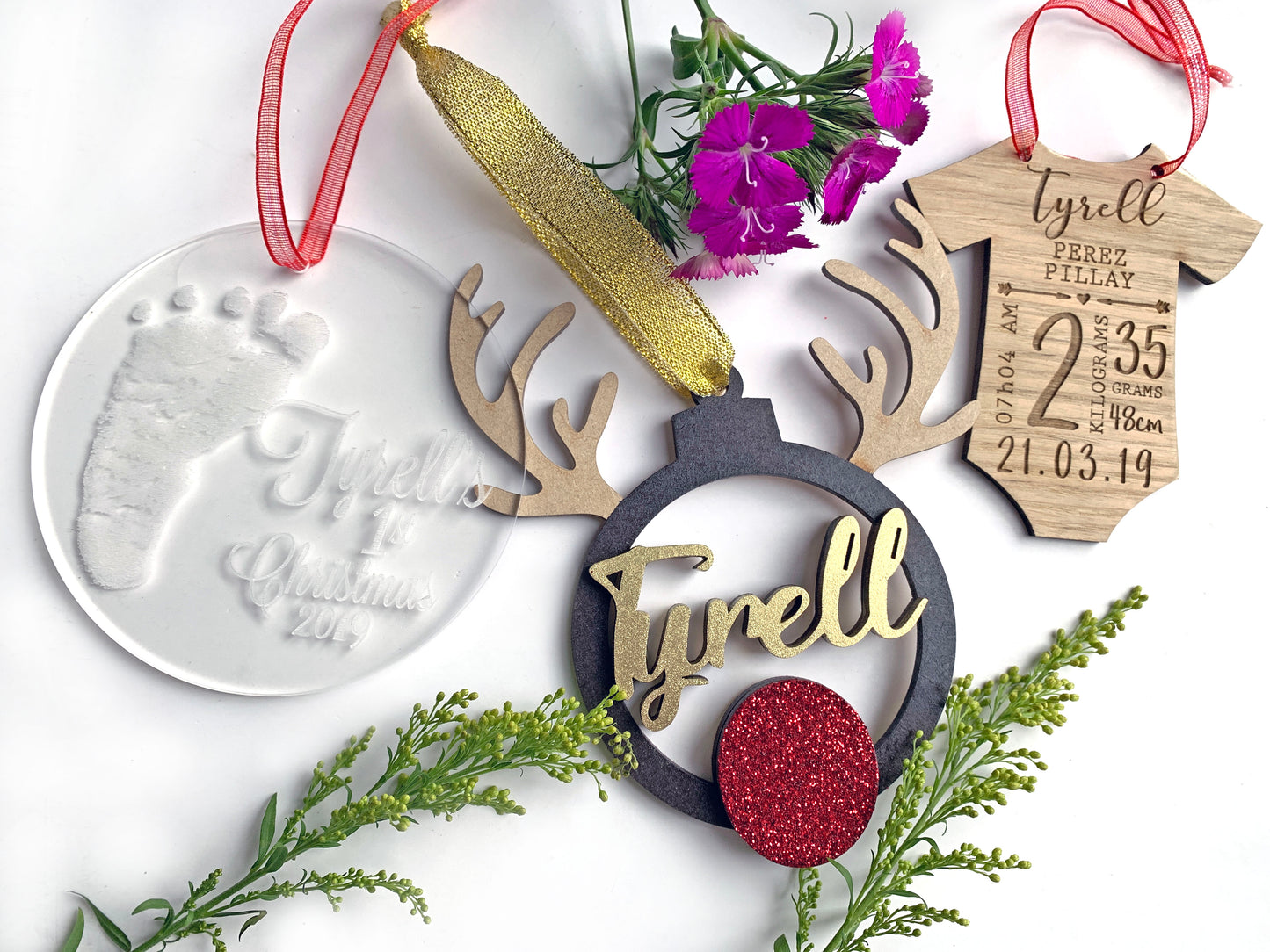 Personalised Rudolf Decorations; Christmas Decorations
