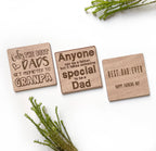 Wooden Engraved Dad Coasters- Set of 3