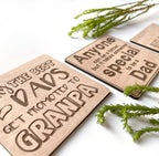 Wooden Engraved Dad Coasters- Set of 3