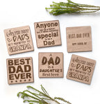 Wooden Engraved Dad Coasters- Set of 3