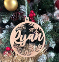 Personalised Wooden Snow Bauble with any name cut out