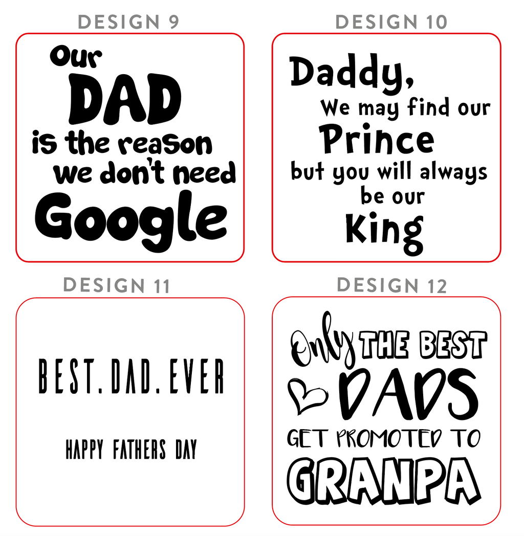 Wooden Engraved Dad Coasters- Set of 3