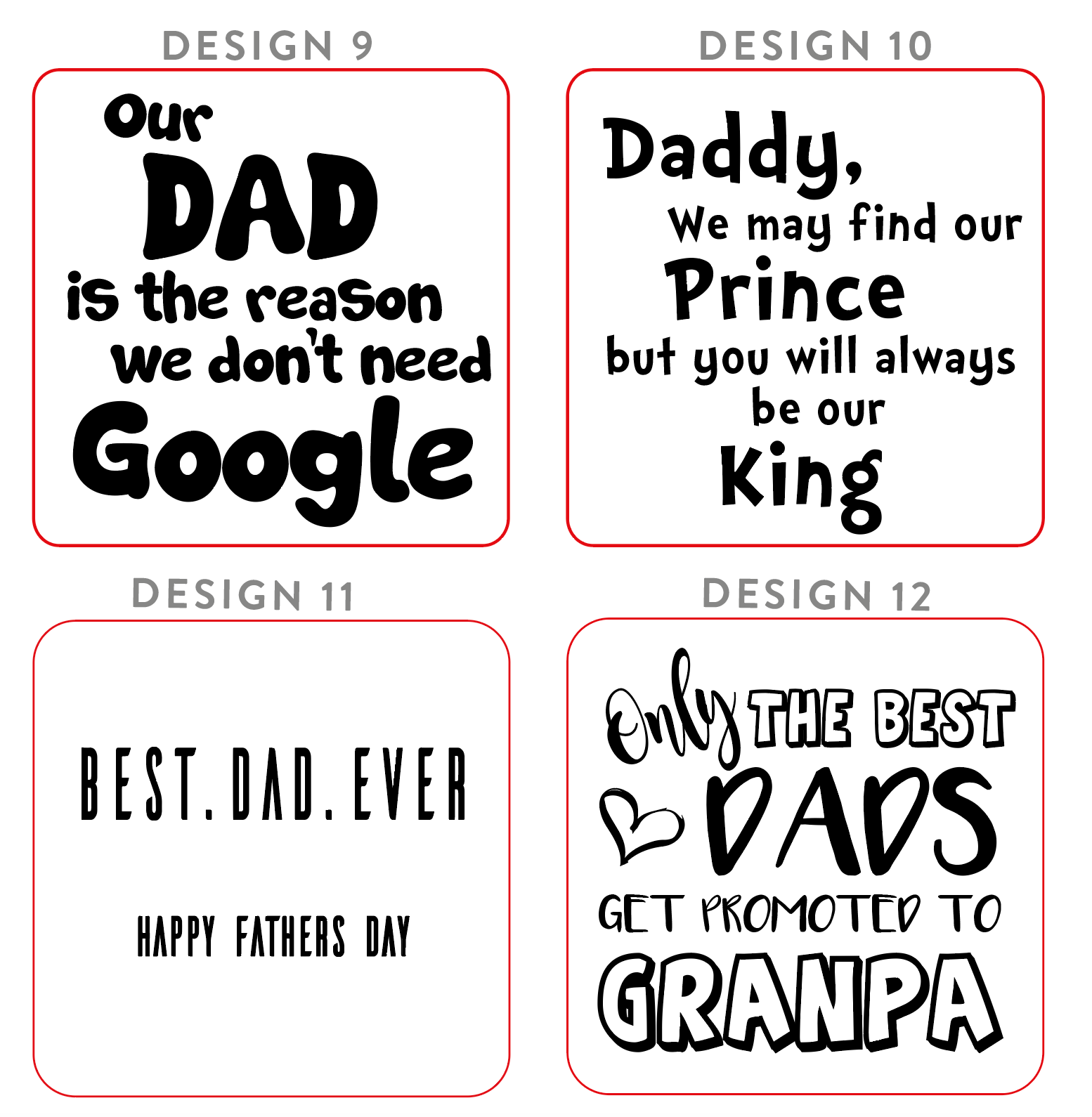 Wooden Engraved Dad Coasters- Set of 3
