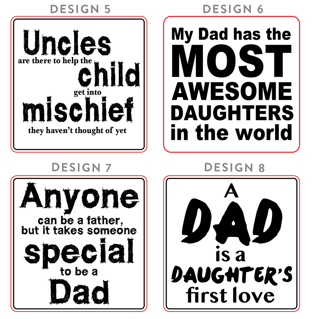 Wooden Engraved Dad Coasters- Set of 3