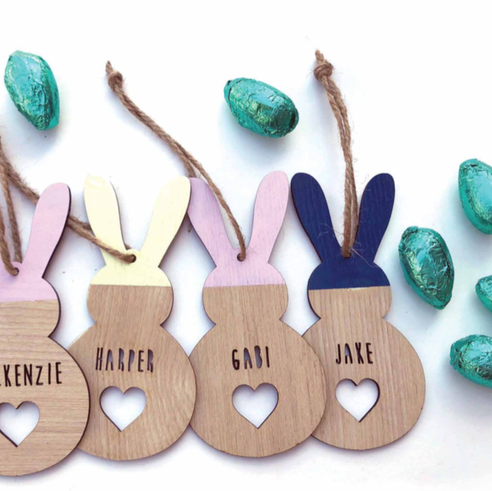 Personalized Dipped Easter bunny decor