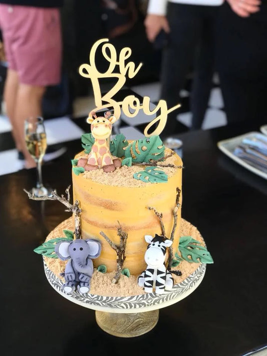 Oh Boy Baby Shower Personalised Cake Topper