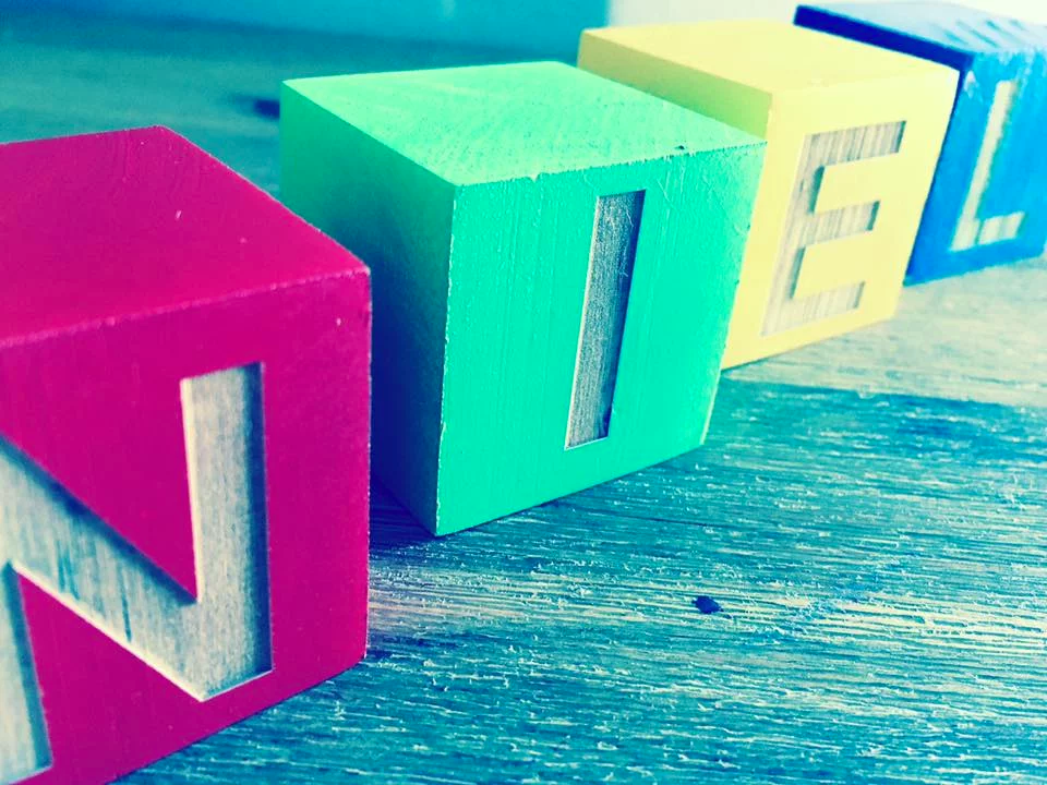 Wooden Blocks with Engraved Letters