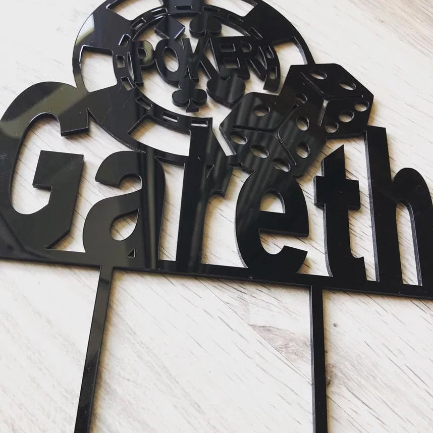 Personalized Poker Cake Topper