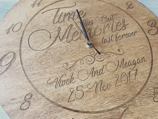 Time Flies Engraved Clock