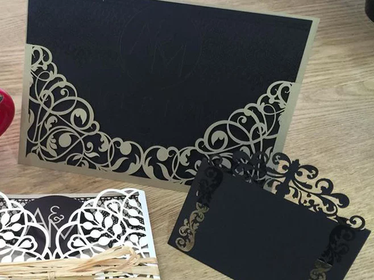 Lasercut and engraved invite and card