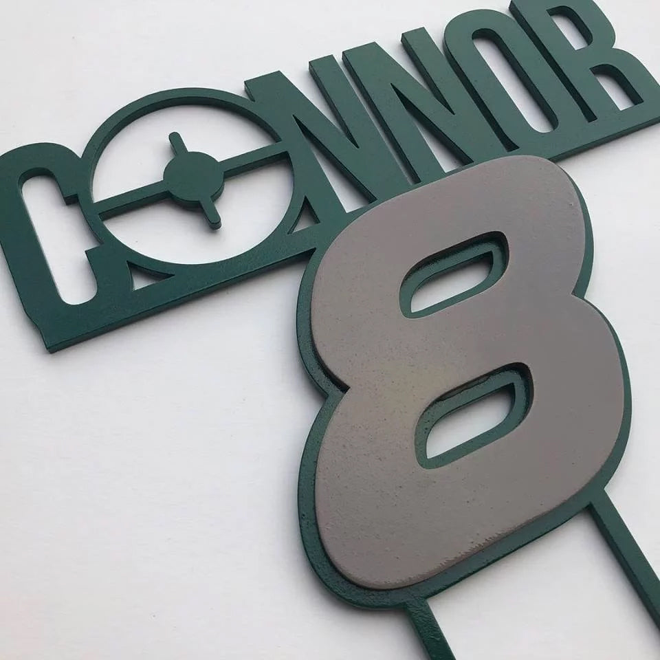 Personalized "Laser Party" Cake Topper