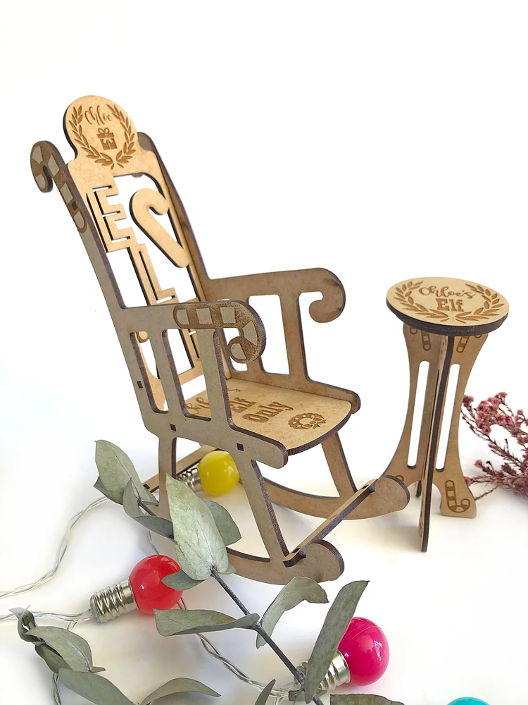 Elfie chair and table set engraved and personalised