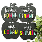 Personalized Apple Shaped Teacher Name Desk Sign